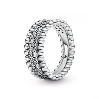 Beaded Pave Band Ring