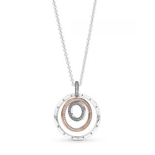 Two-tone Circles Pendant & Necklace - Pandora Rose
