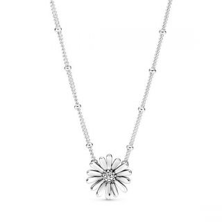 Pave Daisy Flower Collier Necklace