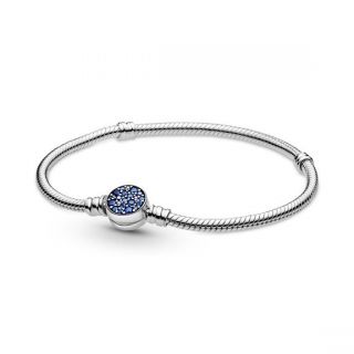 Sparkling Blue Disc Clasp Bracelet
