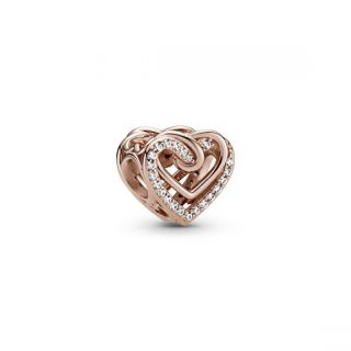 Sparkling Entwined Hearts Charm - Pandora Rose