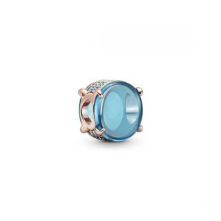 Blue Oval Cabochon Charm - Pandora Rose