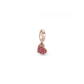 Red Pave Tilted Heart Dangle Charm - Pandora Rose