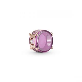 Pink Oval Cabochon Charm - Pandora Rose