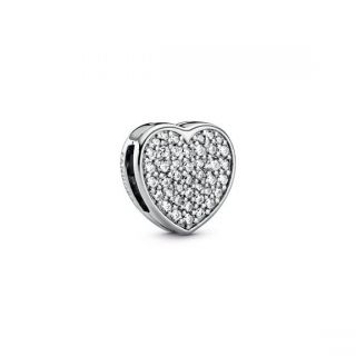 Reflexions Pave Heart Clip