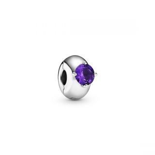 Purple Round Solitaire Clip