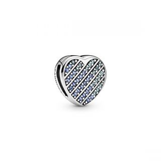 Pandora Reflexions™ Blue Pave Heart Clip