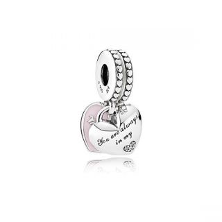 Mother & Daughter Hearts Charm