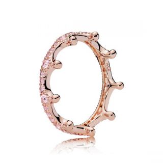 Pink Enchanted Crown Ring - PANDORA Rose