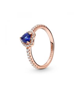 Sparkling Blue Elevated Heart Ring - Pandora Rose™