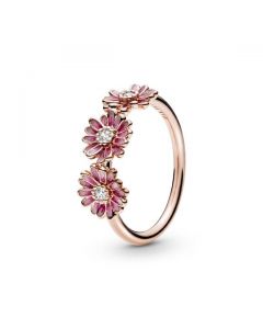 Pink Daisy Flower Trio Ring - Pandora Rose™