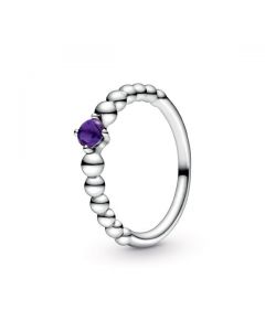 Purple Beaded Ring - February