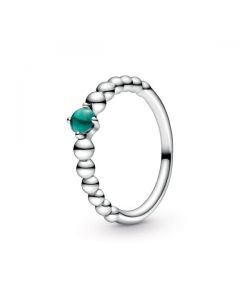 Rainforest Green Beaded Ring - May