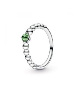 Spring Green Beaded Ring - August