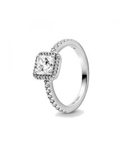 Square Sparkle Halo Ring