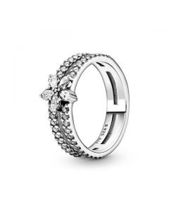 Sparkling Snowflake Double Ring