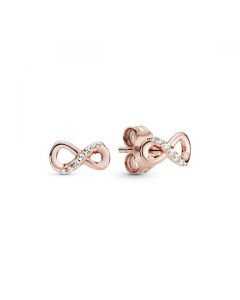 Sparkling Infinity Stud Earrings - PANDORA Rose™