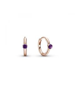 Purple Solitaire Huggie Hoop Earrings - Pandora Rose™