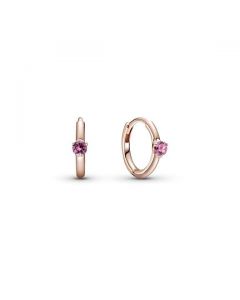 Pink Solitaire Huggie Hoop Earrings - Pandora Rose™