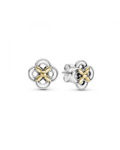 Two-tone Flower Stud Earrings