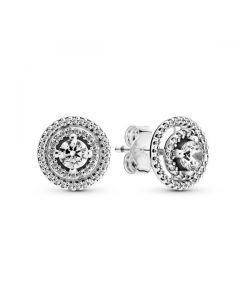 Sparkling Double Halo Stud Earrings