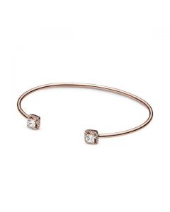 Square Sparkle Open Bangle - Pandora Rose™ * RETIRED *