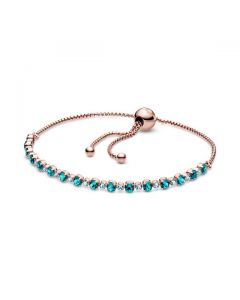 Turquoise Sparkling Slider Tennis Bracelet - Pandora Rose™