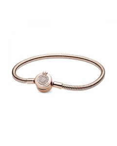 Sparkling Crown O Snake Chain Bracelet - Pandora Rose™