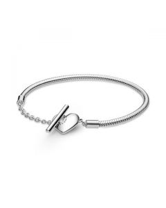 Silver Heart T-Bar Bracelet