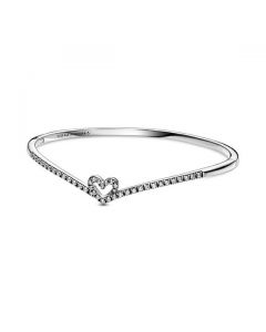 Sparkling Wishbone Heart Bangle