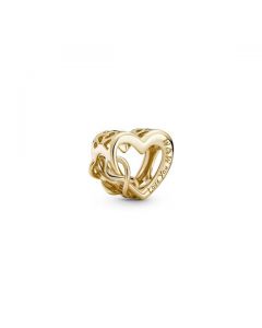 Love You Mom Infinity Heart Charm - 14k