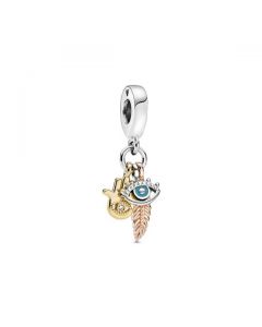 Hamsa, All-seeing Eye & Feather Spirituality Dangle Charm - Pandora Shine™