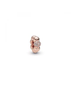 Polished & Pave Bead Spacer - Pandora Rose™ * 