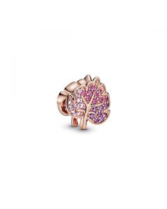 Sparkling Pave Leaf Charm - Pandora Rose™