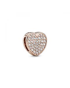 PANDORA Reflexions™ Pave Heart Clip - Pandora Rose™