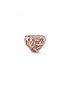 Sparkling Freehand Heart Charm - Pandora Rose™