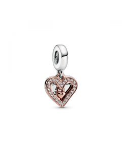 Sparkling Freehand Heart Dangle Charm - Pandora Rose™