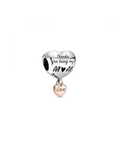 Love You Mom Heart Charm - PANDORA Rose™