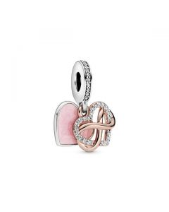 Sparkling Infinity Heart Dangle Charm - PANDORA Rose™