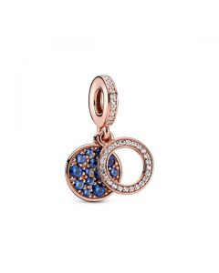 Sparkling Blue Disc Dangle Charm - Pandora Rose™