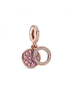 Sparkling Pink Disc Dangle Charm - Pandora Rose™