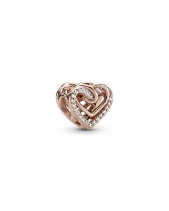 Sparkling Entwined Hearts Charm - Pandora Rose™