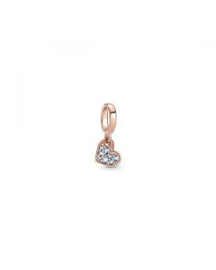 Light Blue Pave Tilted Heart Dangle Charm - Pandora Rose™