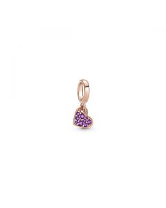 Royal Purple Pave Tilted Heart Dangle Charm - Pandora Rose™