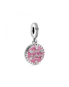 Pink Birthday Cake Dangle Charm