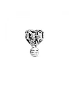 Openwork Seahorses Heart Charm