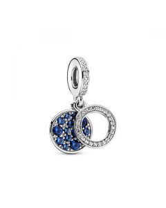 Sparkling Blue Disc Dangle Charm