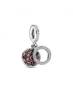 Sparkling Red Disc Double Dangle Charm