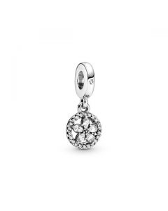 Sparkling Snowflake Circle Dangle Charm