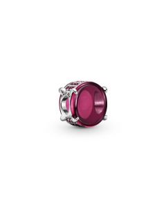 Fuchsia Rose Oval Cabochon Charm